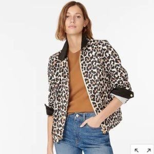 JCrew Barn Jacket in Leopard Print XL